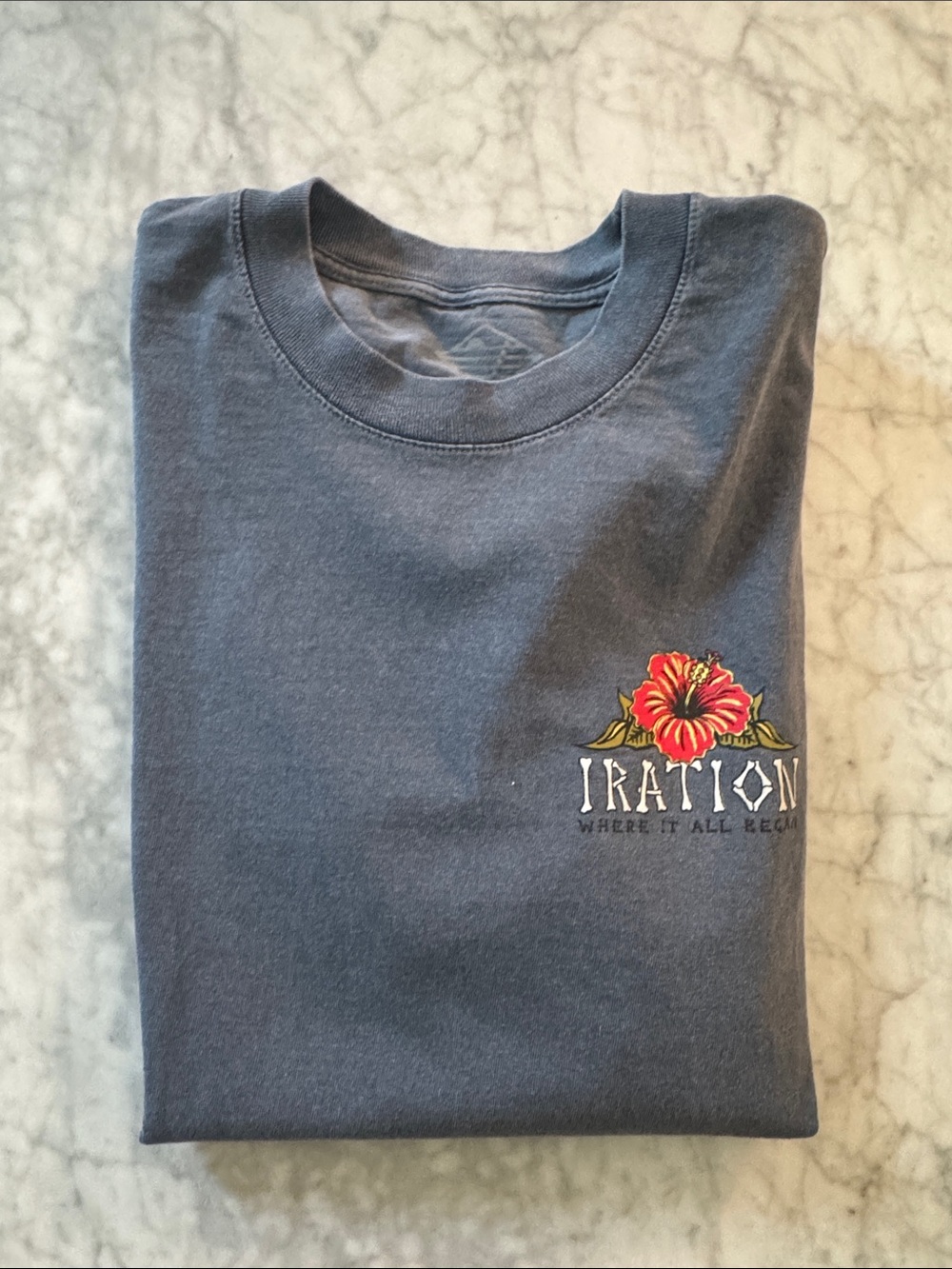 New Iration reggae vintage blue Crewneck tee shirt Where It All Began Tour 2026 - Picture 2 of 3